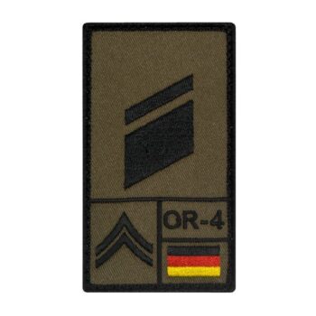 Café Viereck Rank Patch Stabskorporal links oliv