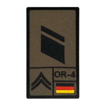 Café Viereck Rank Patch Stabskorporal rechts oliv