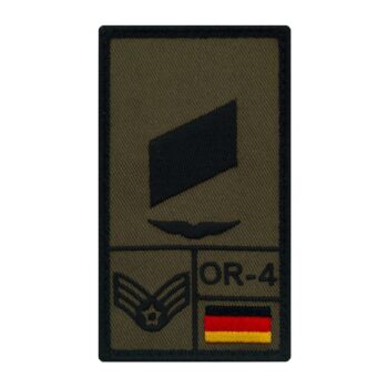 Café Viereck Rank Patch Korporal Luftwaffe links oliv