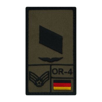 Café Viereck Rank Patch Korporal Luftwaffe rechts oliv