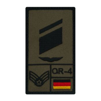 Café Viereck Rank Patch Stabskorporal Luftwaffe links oliv