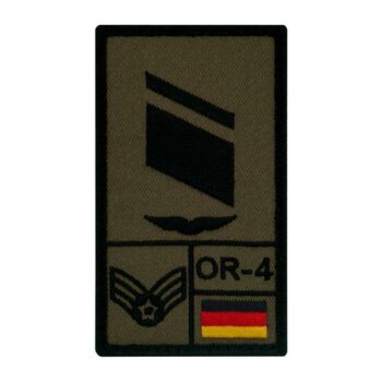 Café Viereck Rank Patch Stabskorporal Luftwaffe rechts oliv