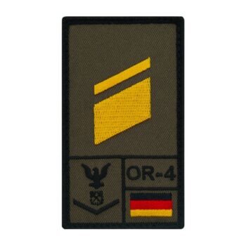 Café Viereck Rank Patch Stabskorporal Marine links oliv