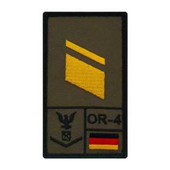 Café Viereck Rank Patch Stabskorporal Marine rechts oliv