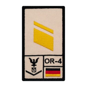 Café Viereck Rank Patch Stabskorporal Marine rechts sand