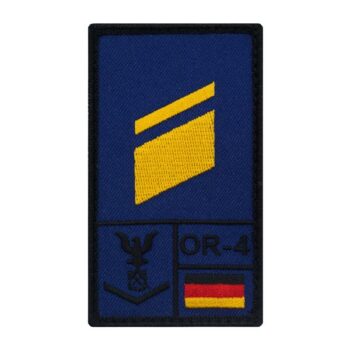 Café Viereck Rank Patch Stabskorporal Marine links blau