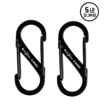 Nite Ize Karabiner S-Biner Gr. 1 Edelstahl schwarz 2er Pack