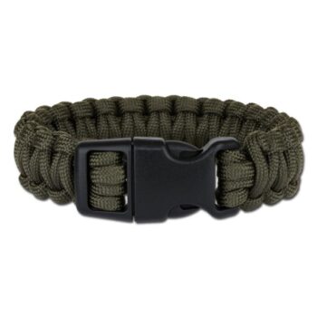 Mil-Tec Survival Fallschirmleinen-Armband breit oliv