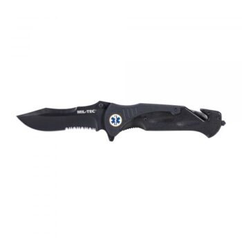 Mil-Tec Rettungsmesser Pocket Knife 440/G10 schwarz