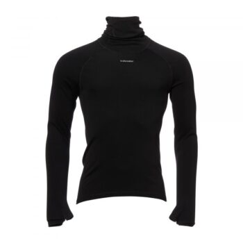 Icebreaker Langarmshirt Roll Neck Merino Männer schwarz