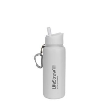 LifeStraw Wasserflasche Go Edelstahl mit Filter 0.7 L weiß