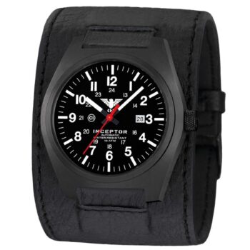 KHS Uhr Inceptor Black Steel Automatic Lederkraftband schwarz