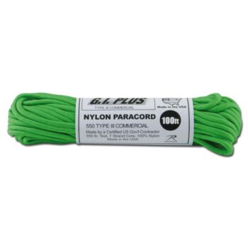 Rothco Fallschirmleine Nylon Type III 550 LB safety grün