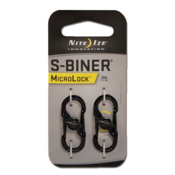 Nite Ize Karabiner S-Biner MicroLock Edelstahl schwarz 2er Pack