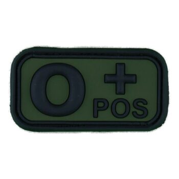 3D Blutgruppenpatch 0 Pos schwarz-oliv