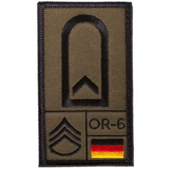 Café Viereck Rank Patch Feldwebel oliv