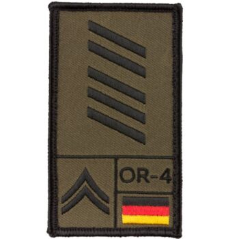 Café Viereck Rank Patch Oberstabsgefreiter rechter Arm oliv