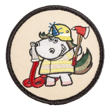 Café Viereck Patch Feuerwehr Einhorn