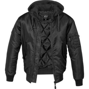 Brandit Jacke MA1 Sweat Hooded Jacket schwarz