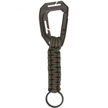 Mil-Tec Schlüsselanhänger Fallschirmleine mit Karabiner oliv