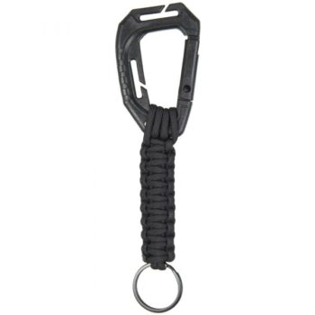 Mil-Tec Schlüsselanhänger Fallschirmleine mit Karabiner schwarz