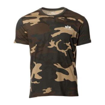 Alpha Industries T-Shirt Basic Small Logo woodland camo 65