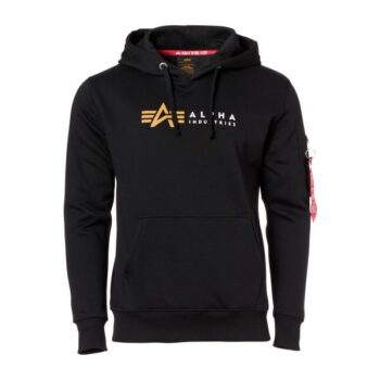 Alpha Industries Pullover Alpha Label Hoodie schwarz