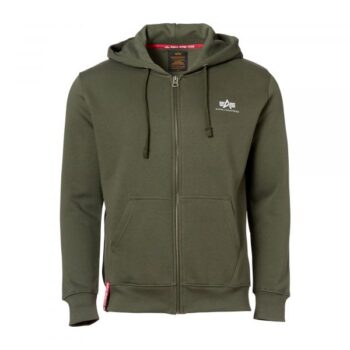 Alpha Industries Pullover Basic Zip Hoodie SL dark olive