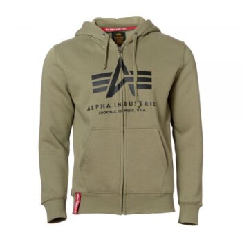 Alpha Industries Pullover Basic Zip Hoodie olive