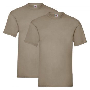 Fruit of the Loom T-Shirt Valueweight T khaki 2er Pack