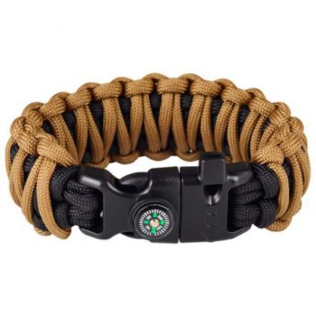 EDCX Feuerstarter Survival Armband Double Cobra coyote braun