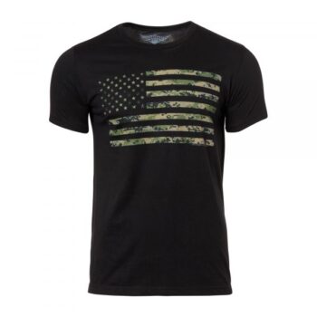 7.62 Design T-Shirt USMC Woodland Marpat Flag schwarz