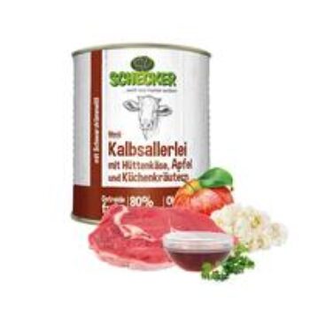 Schecker Hundemenü - Kalbsallerlei mit Hüttenkäse