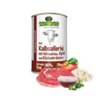 Schecker Hundemenü - Kalbsallerlei mit Hüttenkäse