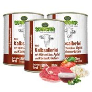 Schecker Hundemenü - Kalbsallerlei mit Hüttenkäse