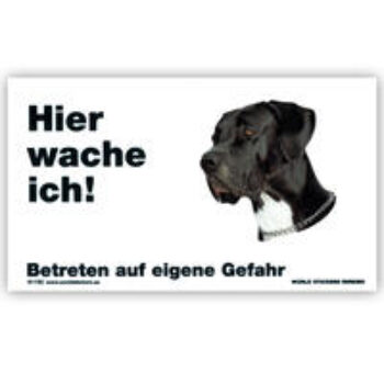 Warnschild "Hier wache ich!" Größe 17x10 cm