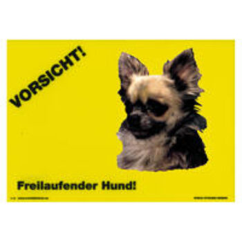 Warnschild "Vorsicht freilaufender Hund"