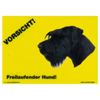 Warnschild "Vorsicht freilaufender Hund"