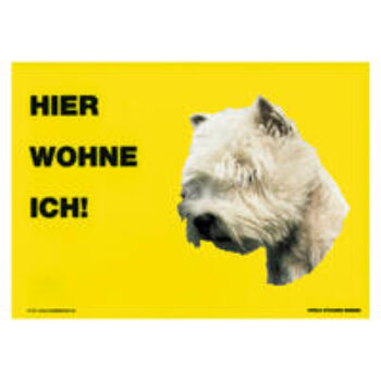 Warnschild "Hier wohne ich"