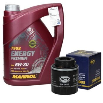 Inspektionspaket mit Mannol Energy Premium 5W-30 5L VAG