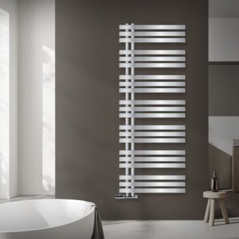 Badheizkörper Mittelanschluss 600x1600 mm Chrome mit Wand Anschlussgarnitur LuxeBath