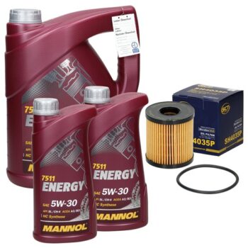 Inspektionspaket mit 7L Mannol Energy 5W-30 Citroen Berlingo (B9) Ford Transit