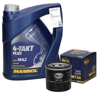 Inspektionspaket mit 4L Mannol Takt Plus 10W-40 Mazda 323 Nissan Primera