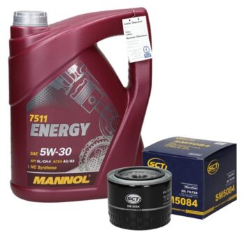 Inspektionspaket mit 5L Mannol Energy 5W-30 Fiat Ducato VW Transporter T5