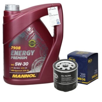 Ölwechselset mit Mannol Energy Premium 5W-30 5L VAG