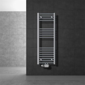 Badheizkörper Mittelanschluss 400x1200 mm Chrome gerade mit Universale Anschlussgarnitur LuxeBath