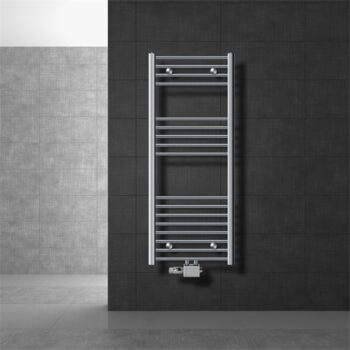 Badheizkörper Mittelanschluss 500x1200 mm Chrome gerade mit Universale Anschlussgarnitur LuxeBath