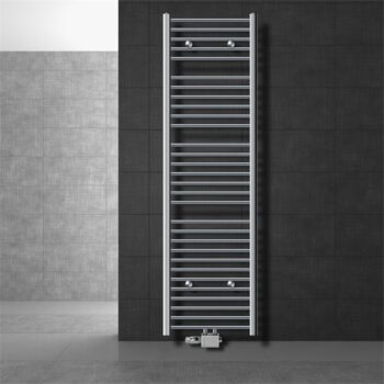 Badheizkörper Mittelanschluss 500x1800 mm Chrome gerade mit Universale Anschlussgarnitur LuxeBath