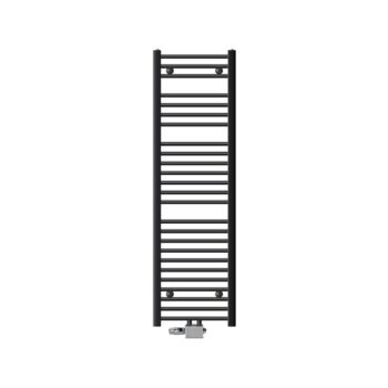 Badheizkörper Mittelanschluss 400x1500 mm Anthrazit gebogen mit Universale Anschlussgarnitur LuxeBath